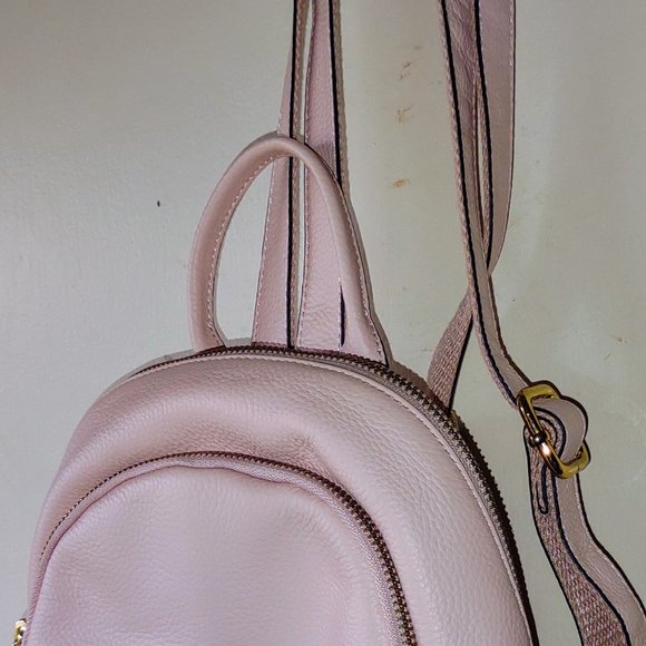 Boyatu Pink Leather Mini Backpack Purse